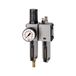 Riegler FU 612-M-16 Futura onderhoudseenheid tweedelig met metalen reservoir, zichtbuis en manometer, volautomatisch, bouwmaat 1, 0,5-16 bar, G 3/8"