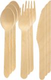 Duni Couverts jetables - 150x - couverts en bois - 16 cm - bio/éco/respectueux de l'environnement