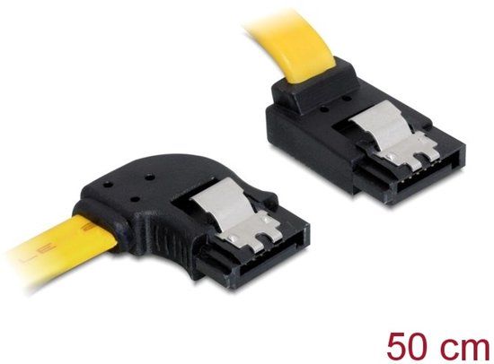 Delock SATA 600 links - boven met metalen klem - 0,50 meter
