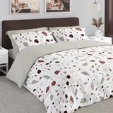 Boho 001 Linge de lit 160 x 200 cm + 2 x 70 x 80 cm 100 % satin de coton Parure de lit Housse de couette