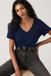 Levi's T-shirt en coton à col en V - Femme - M - Bleu / Peacoat