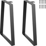 Vevor Set Van 2 Tafellopers 406,4 Mm Hoog Tafelframe 181 Kg Draagvermogen Tafelpoten van Koolstofstaal Meubelpoten Zwart Tafelonderstel Ideaal voor Keukentafels Woonkamer Consoles Studiotafels