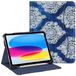FINTIE Hoesje compatibel met iPad 10e generatie (2022) 10,9 inch, beschermende standaard met meerdere kijkhoeken met potloodhouder en zak, automatisch slapen/waken, Indigo Dreams