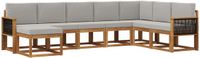 vidaXL - Buiten - bank - set - 8 - st - Naturel - en - lichtgrijs - Massief - Acacia - Hout