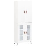 vidaXL Hoge kast bewerkt hout wit 69,5x34x180 cm