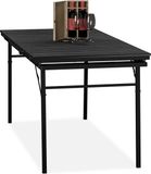 Merkloos Tuintafel Inklapbaar - Uitschuifbaar 166-215 cm - Kunststof - Staal - 8 Personen - Zwart