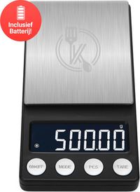 Ease electronicz Kitchenwell Digitale Mini Precisie Keukenweegschaal - 0,01 tot 500 gram - Zwart