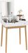 HOMCOM Coiffeuse - Bois - Blanc - 60x50x85,5 cm