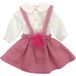 Barcellino - Ensemble 2 pièces Blanc-fuchsia avec pompon 106501
