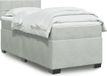 vidaXL Boxspring met matras fluweel lichtgrijs 90x200 cm