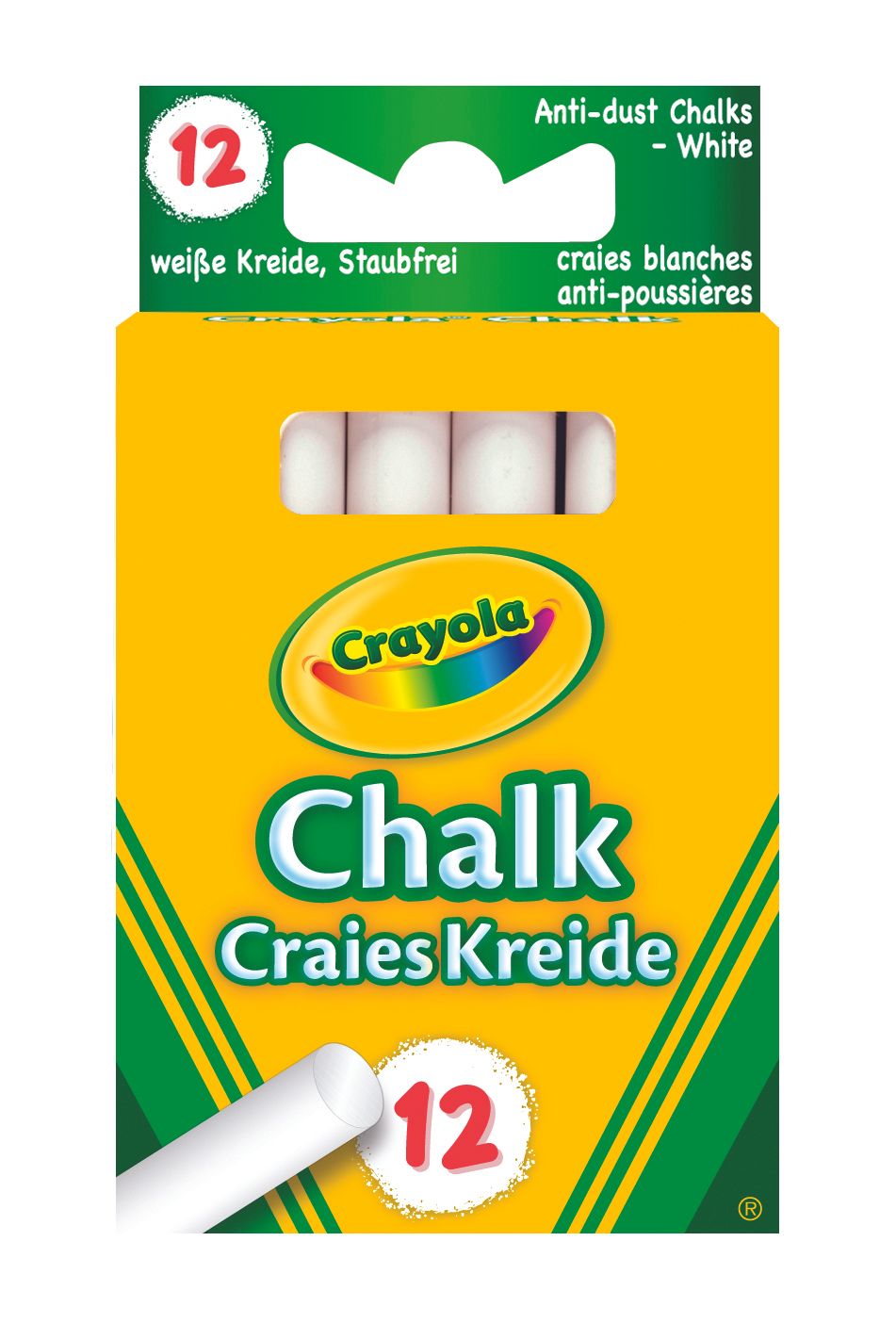 Crayola 12 witte bordkrijtjes