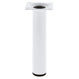 Amig - Ronde Meubelpoot - 30X100 cm - Staal - Voor Salontafels, Nachtkastjes, Dressoirs... - Krasbeschermende Dop - Duurzaam - Zilver - Schroeven inbegrepen