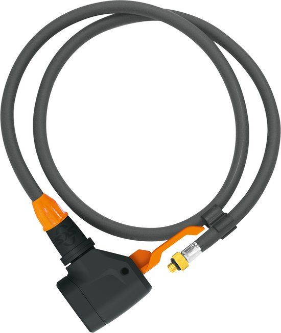 SKS GERMANY Slang met MV Easy-Head reserveonderdeel voor racecompressor fietspompslang (pompkop met slang, alle ventielsoorten, 1170 mm, schroefdraad M 8 x 0,75), zwart