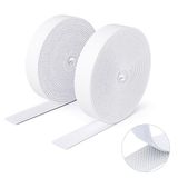 SUTOUG Zelfklevend klittenband, 16 mm x 3 m, duurzame haakband en lusband, extra sterke dubbelzijdige klittenbandsluiting, wandplakstrip voor binnen en buiten, wit
