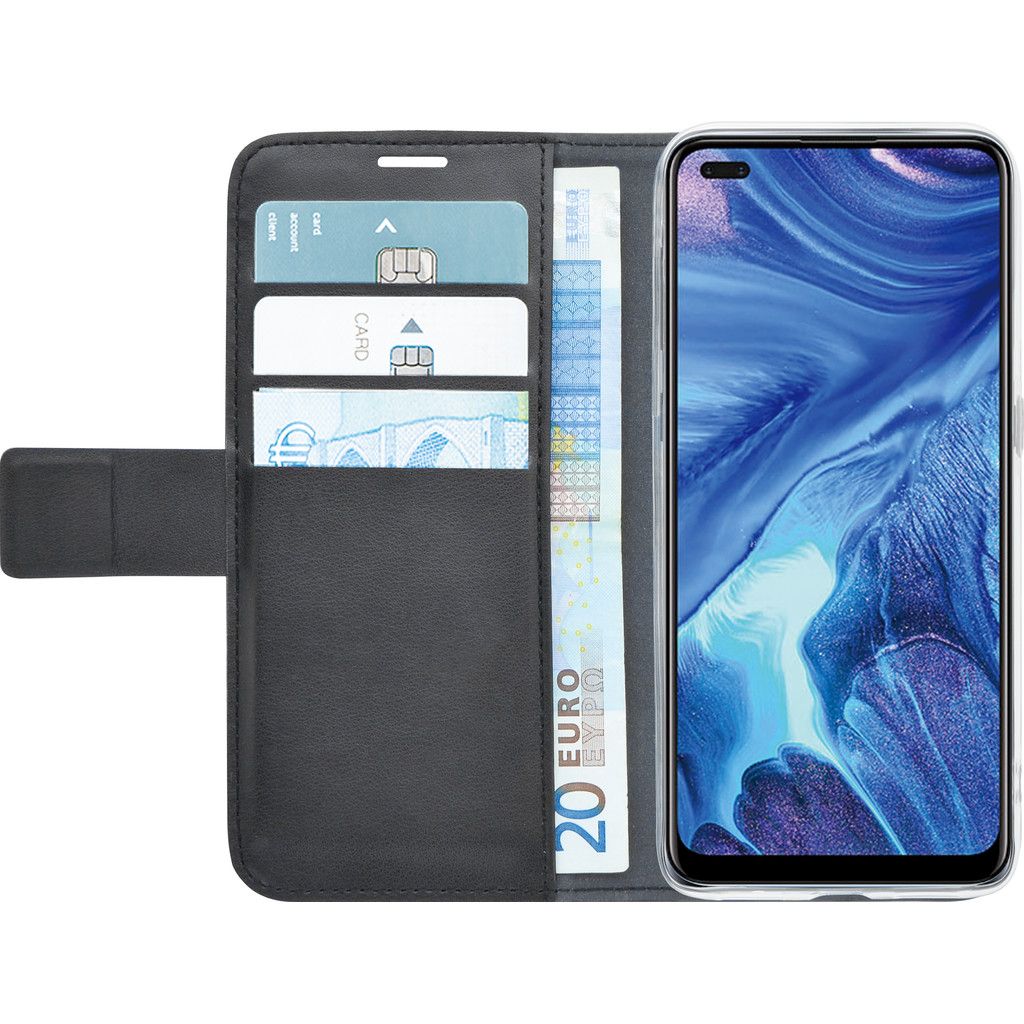 Azuri Wallet OPPO Reno4 Book Case Zwart