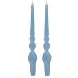 Set Cereria Di Giorgio Voluta Set van 4 handgemaakte spiraalkaarsen - Hoogte 30 cm - Dusty Blue