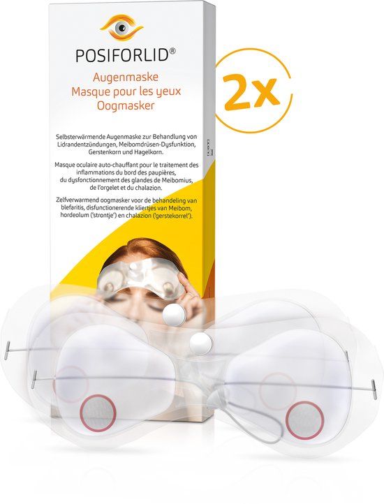POSIFORLID® Oogmasker - Zelfverwarmend oogmasker voor de behandeling van blefaritis - Bij ontstekingen aan de oogleden en disfunctie van de ooglidklieren - Voor snelle en langdurige verlichting terwijl je ontspant - 2 stuks