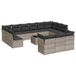 VidaXL 14-delige Loungeset met Kussens, Poly Rattan, Lichtgrijs