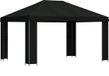 vidaXL Prieel 4 x 3 m Zwart Polyester en Staal 190 g/m²