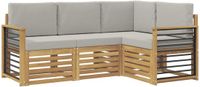 vidaXL - Buiten - bank - set - 4 - st - Wit - en - Lichtgrijs - Polyester