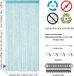 Unyqoos® Vliegen- en decoratiegordijn, 1 stuk – Deurgordijn 100x200 cm, beschermt tegen insecten, 100% polyester met zilveren glansvezels, blauw, met glanzende haken