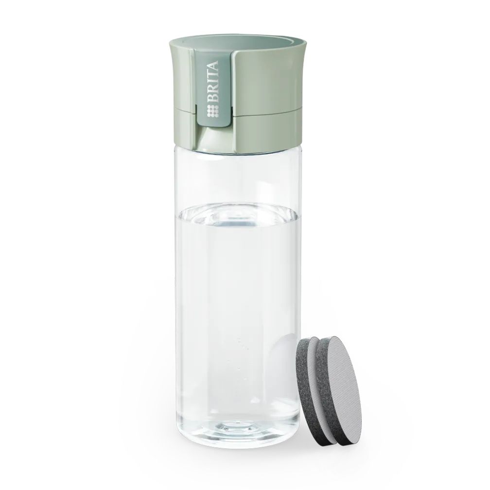 BRITA Vital Water Filtration Bottle - 0.6L - Light Green - Includes 2 MicroDisc Filters