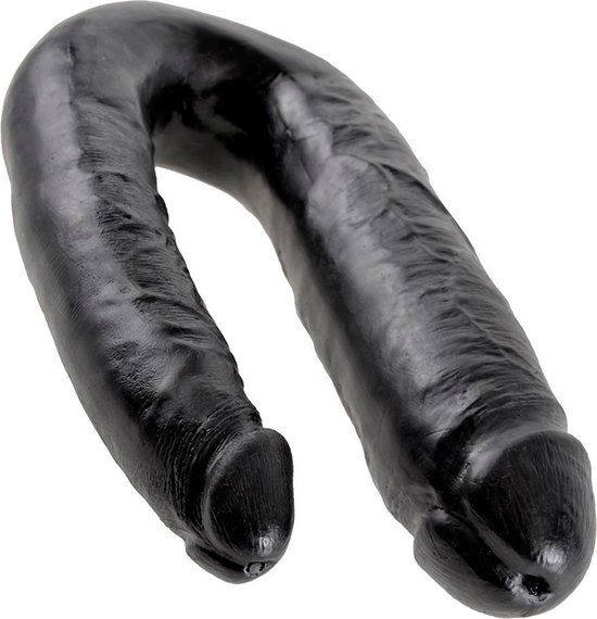 7 Pipedream King Cock Double Trouble Large Black - 17.48 inch
