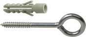 AMIG Schroefogen met muurplug - 12x - verzinkt staal - 64 mm - zilver