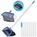Filet de piscine - Filet de nettoyage pour piscine - Manche télescopique en aluminium de 3,2 mètres - Large ouverture - Convient pour piscines, étangs et jacuzzis - Bleu