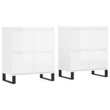 vidaXL Dressoir Hoogglans Wit Bewerkt Hout