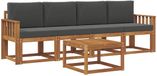vidaXL Acacia Hout Bank Loungeset 4 Zitplekken Natuurlijk en Antraciet