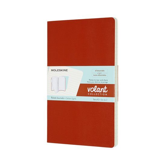 Moleskine Volant Journals - Large - Gelinieerd - Oranje/Blauw