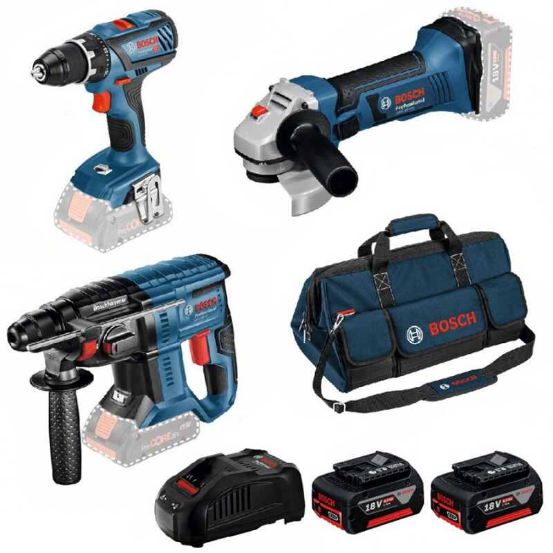 Bosch 3 Toolkit 18V Li-Ion accu 3-delige combiset (2x 5.0Ah accu) in tas