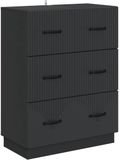 vidaXL Ladekast Zwart 66 x 34,5 x 87 cm Bewerkt hout