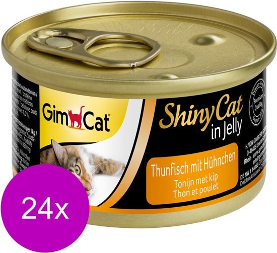 GimCat Shinycat Kattenvoer - Tonijn/Kip - 70 gr â€“ 24 stuks