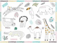 Folat Placemats Kleurplaten Zoo Party - 6 stuks