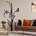 Fleur Papillons Sticker Mural - 307x578 Cm - Noir