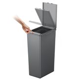 EKO - Morandi Keukenafvalemmer – recyclingafvalemmer van kunststof – perfect voor keuken en huis, donkergrijs, 30 liter