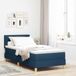 Maison Exclusive - Lit boxspring avec coussins et tête de lit, bleu, 90 x 200 cm, tissu