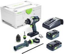 Festool TDC 18/4 5,0/4,0 I-Plus Accu Schroefboormachine 18V 4.0/5.0Ah in Systainer - 577649