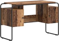 vidaXL Bureau met opslag Oud hout 120 x 50,5 x 75,5 cm