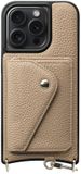 AVY Leren Hoesje Geschikt voor Apple iPhone 14 Pro Max | Met Magnetische Kaarthouder | Compatibel met MagSafe | Leather Case met Wallet | Beige