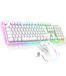 PIRIT OF GAMER x MK600 | Draadloos toetsenbord- en muispakket wit RGB oplaadbaar | Duitse QWERTZ-indeling met achtergrondverlichting | Semi-mechanisch gamingtoetsenbord | Draadloze muis 4800 DPI | PS4