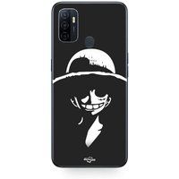 Maniacase Etui Oppo A32 Monkey D. Luffy zwart wit