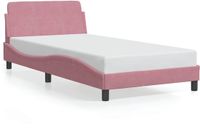 vidaXL Bedframe met hoofdeinde "Dover" 100x200 cm fluweel roze