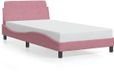 vidaXL Bedframe met hoofdeinde "Dover" 100x200 cm fluweel roze