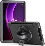 Merkloos Lenovo Tab P11 Gen 2 Hoes met Kickstand en Handriem Back Cover Zwart