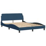 VidaXL Bedframe met hoofdeinde "Dover" 140x200 cm stof blauw