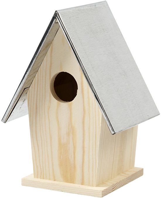 creotime Vogelhuis met zinken dak, afm 13,5x11x19 cm, grenen, 1 stuk