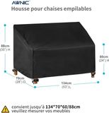 Awnic Tuinbankhoes Zwart Polyester 134x70x60/88cm
